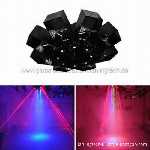 8-claw LED Laser 8 x 3W RGB LED Light, 24W and Fat-Beam Lasers RR 16-piece, OEM, ODM Orders Welcomed